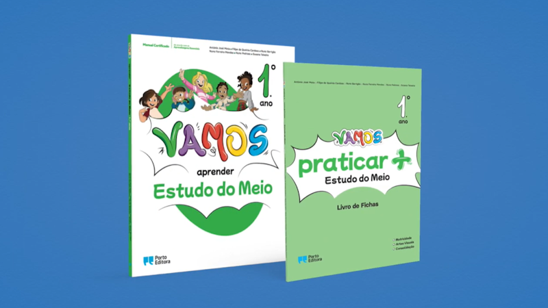 Capa de Estudo do Meio — Vamos 1.º ano + Fichas + Caderno de Estudo em Casa