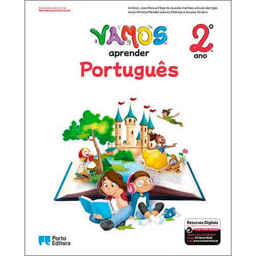 Capa de Língua Portuguesa — Vamos 2.º ano + Fichas + Caderno de Estudo em Casa