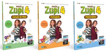 Capa de LP, Mat e E. Meio — Missão ZUPI 4 + Fichas + Caderno de Estudo em Casa
